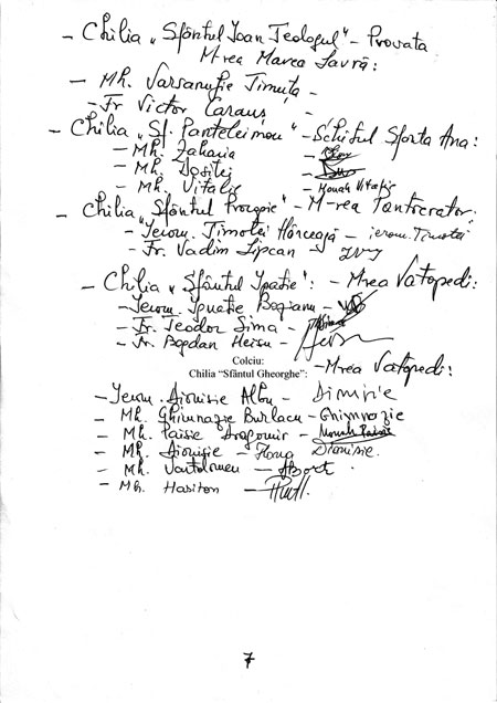 Memoriu al Parintilor romani care vietuiesc in Sfantul Munte Athos catre Sfantul Sinod al Bisericii Ortodoxe Romane