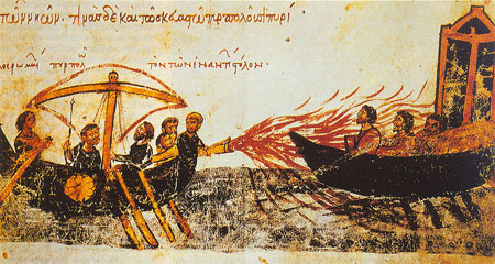Lupta pe mare - focul bizantin
