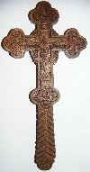 Cruce de binecuvantare cu doua fete sculptata manual Poza