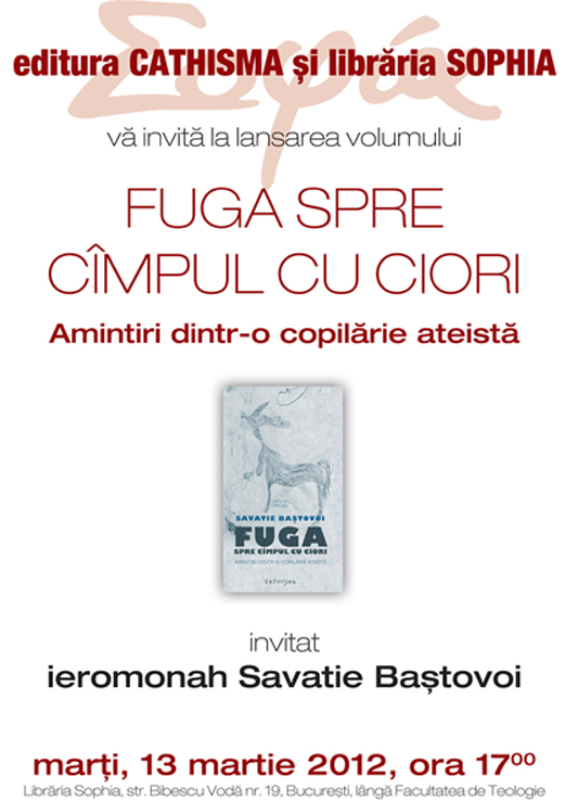 Libraria Sophia va invita la o intalnire cu Parintele Savatie Bastovoi