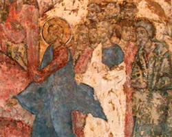 Manastirea Vacaresti - fresca recuperata (fragment din Invierea lui Lazar)