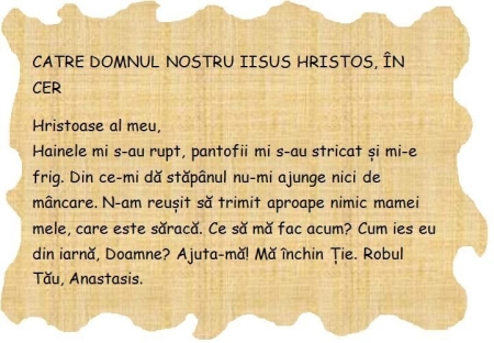 Scrisoarea lui Anastasis catre Domnul Iisus Hristos