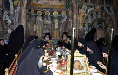 Trapeza din Manastirea Dionisiu
