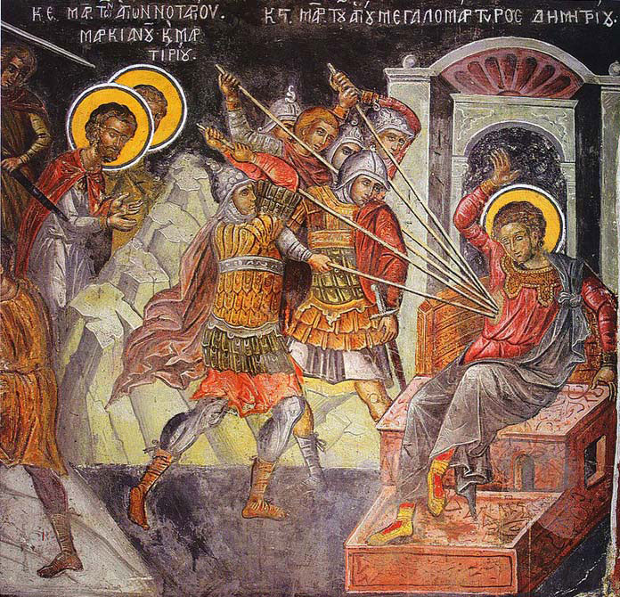 Martiriul Sfantului Dimitrie in iconografie